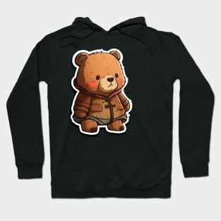 Cute Bear Cartoon Adventurer Adorable Kawaii Animal Hoodie